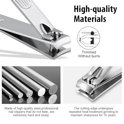 MAYCREATE Travel Nail Clipper Set with Storage Pouch Set of 6Pcs Stainless Steel Nail Clippers Toe Nail Clipper Curved-Edge Nail Clipper Nose Hair Trimmer Nail Filer Earwax Remover MAYCREATE Travel Nail Clipper Set with Storage Pouch Set of 6Pcs Stainless Steel Nail Clippers Toe Nail Clipper Curved-Edge Nail Clipper Nose Hair Trimmer Nail Filer Earwax Remover